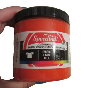 Speedball Fabric Screen Printing Ink 8-Ounce Orange for T-Shirt